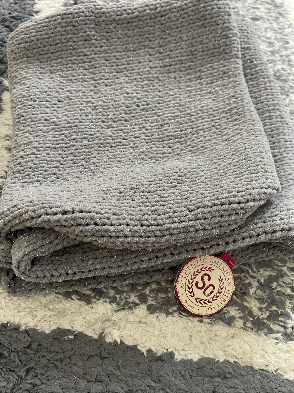 Gray Cozy Knit infinity scarf